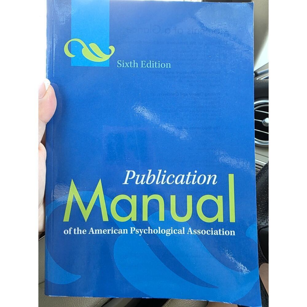 Publication manual of the American Psychological Association (6th ed.) 2010
